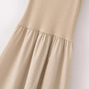 Khaki Elegant Long dresses 2025 Women's spring Sleeveless black dresses