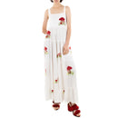 Imcute Women Cute Embroidered Maxi Dress Beach Dress Summer Boho Ruffle Long Dress Spaghetti Strap Flowy Maxi Dress