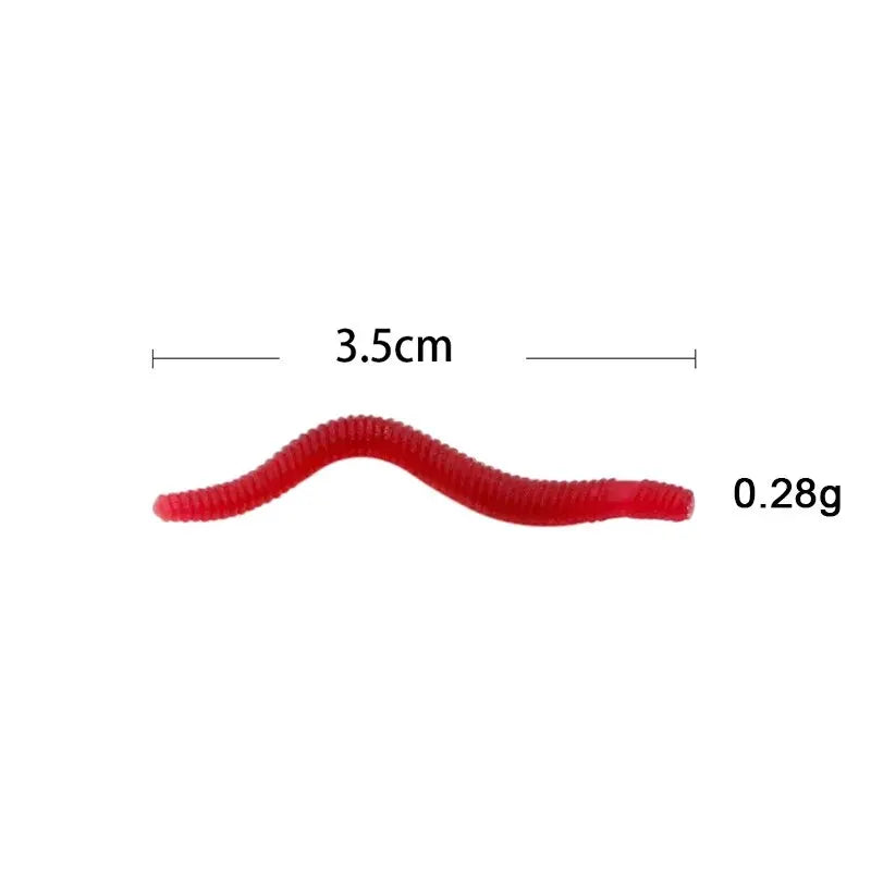 50/100PCS Soft Lure Bass Bream Bloodworm Fishing Earthworm
