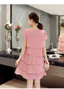 Women Ruffle Short Sleeve Dress