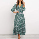 Women's Long Sleeve Floral Maxi Dress