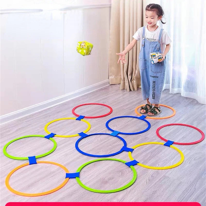 Kids Outdoor Hopscotch Ring Jumping Toys