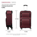 20 inch lightweight luggage with rotating wheels