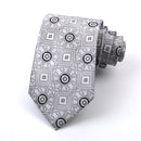 Fashion 8CM Mens Necktie Silver Light Grey Color Stripes Floral Plaid Ties For Man Groom Neck Tie For Business Wedding Party