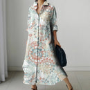 Women’s Floral Print V-Neck Pocket Dress
