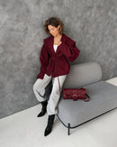 Trendy Lace-up Waist Cinching Blazer Woman Casual V-neck Solid Office Outerwear 2025 Autumn New Commute Long Sleeve Short Coats