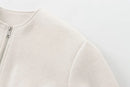 TRAF Red Zipper Bomber Jackets for Women Soft Cropped Jackets Woman 2024 Long Sleeve Woman's Sports Jacket New in Outerwears