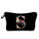 Initials Flower Cosmetic Bag