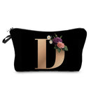 Initials Flower Cosmetic Bag