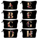 Initials Flower Cosmetic Bag